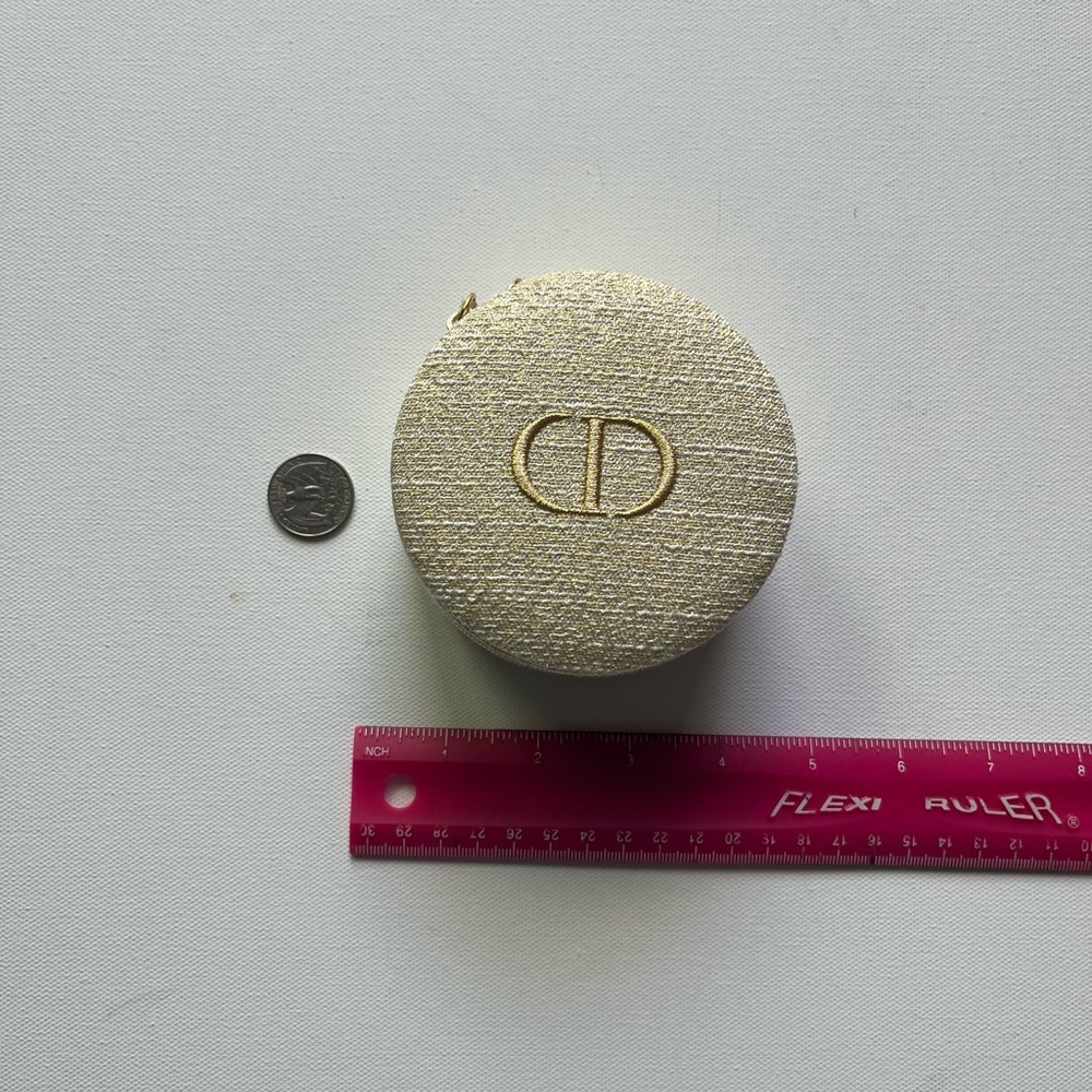 Dior Beauty Gold Cosmetic Pouch Toiletry Case - Picture 11 of 13